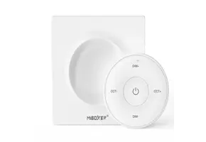 Design wanddimmer voor enkel kleurige en dual white LED strips – Draadloos – Miboxer K2 Wit