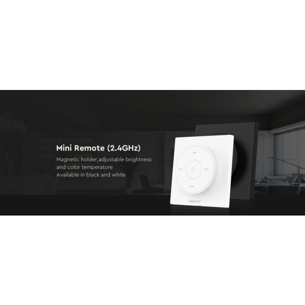 Design wanddimmer voor enkel kleurige en dual white LED strips – Draadloos – Miboxer K2 Wit