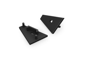 CORNER14 EE7F/TY eindkap met kabeldoorvoer - Zwart