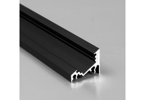 Zwart LED hoekprofiel met cover 20 mm x 16 mm - C14ZWART