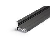 Zwart LED hoekprofiel met cover 20 mm x 16 mm - C14ZWART