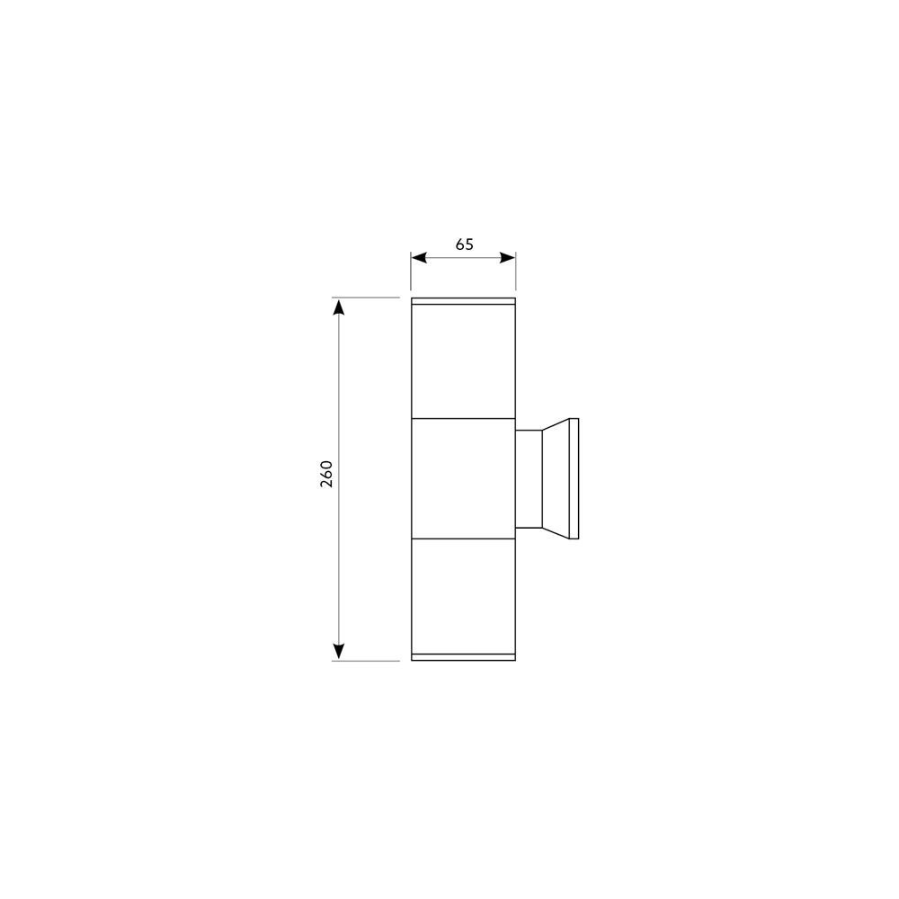 LED updown wandlamp voor buiten - zwart 65 x 260mm - GU10 - QUAZAR3 ZWART