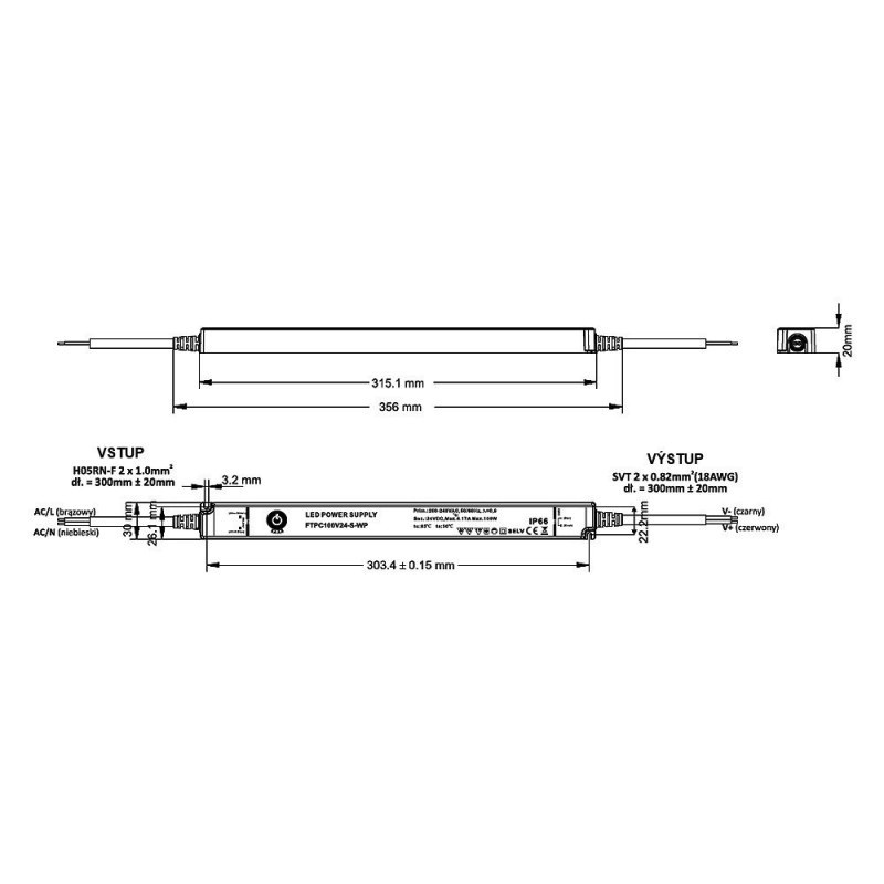 SLIM LED voeding 150 watt 24 volt 6,25 Ampère - IP20 - compact - GTPC-150-24-S