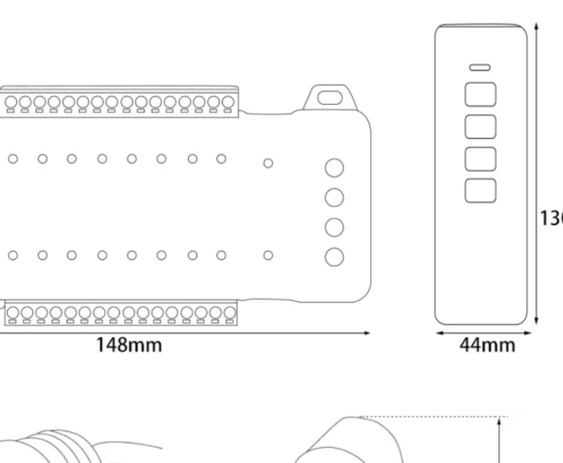 Professionele LED traptrede aansturing met afstandsbediening - tot 16 treden - complete controller kit