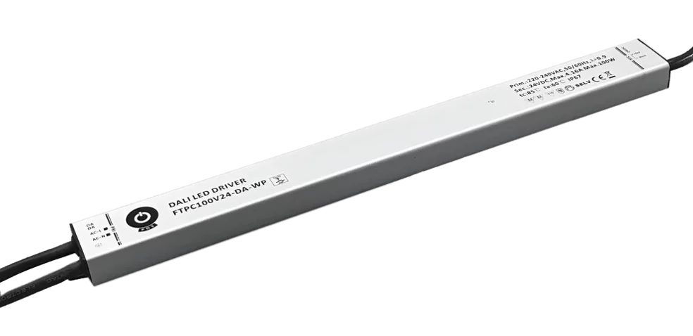 SLIM DALI LED voeding 100 watt 12 volt 8,33 Ampère - IP67 - compact - FTPC100V12-DA-WP