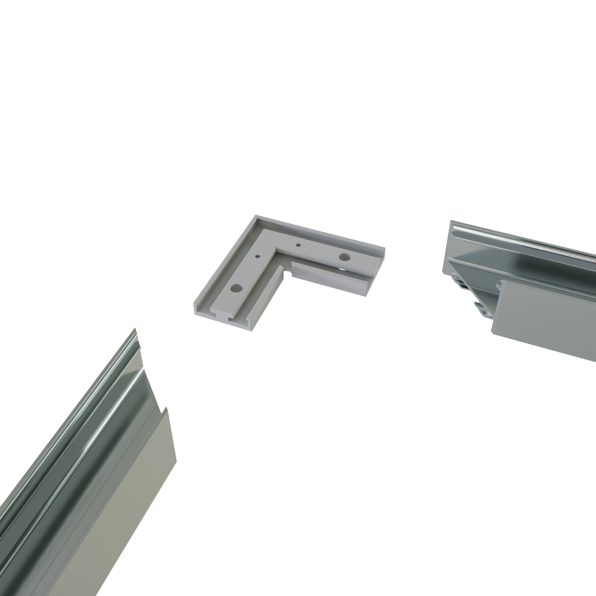 Connector 90° voor LED strip profiel 318ALU