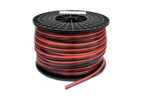 LED strip aansluitkabel 2-polig, YZWL 2×1,50mm - 50 meter rol - zwart rood