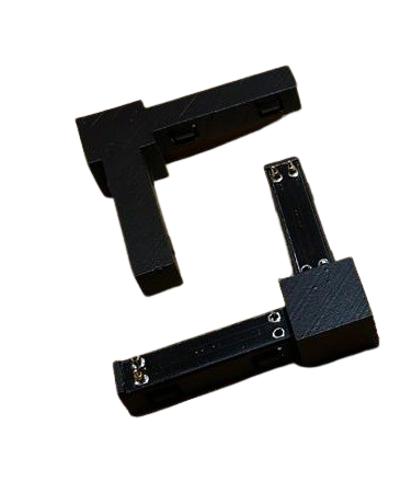 Hoekstuk 12 x 12 mm voor de ZWART vierkant trackrail
