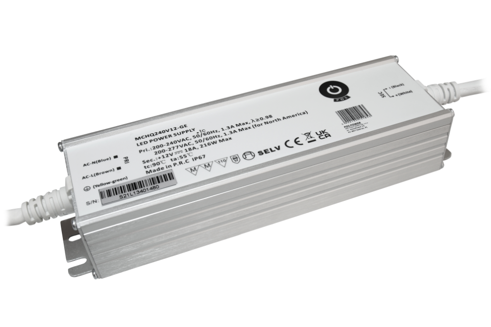 LED voeding 240 watt 24 volt 10 Ampère – IP67 waterdicht – MCHQ240V24-GE