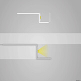 LED gipsplaat profiel voor koof 43,5mm x 13,44mm -