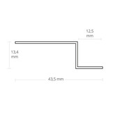 TBP4 LED gipsprofiel - Geanodiseerd aluminium - afdekking naar keuze