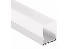 PN4 breed LED opbouwprofiel - Geanodiseerd aluminium - afdekking naar keuze