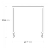PN4 breed LED opbouwprofiel - Geanodiseerd aluminium - afdekking naar keuze