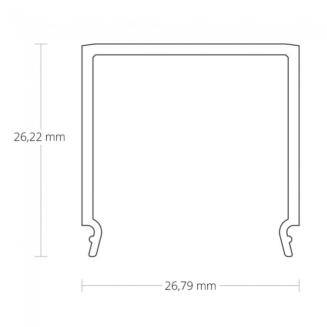 LED profiel 2 meter met hoge afdekking 26,79 mm x 36 mm XL04.C3ALU