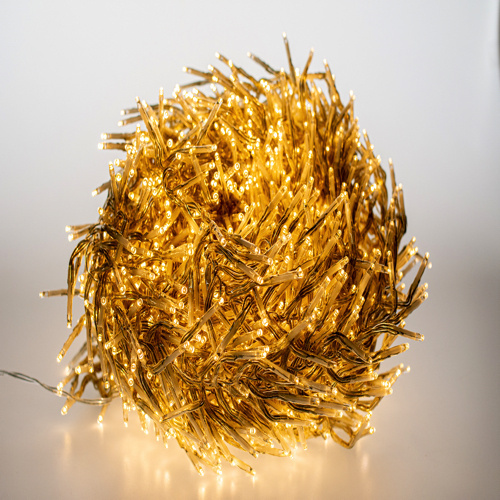 22 meter – Cluster Kerstverlichting - 3000 LED - warm wit - transparant - 8 functies