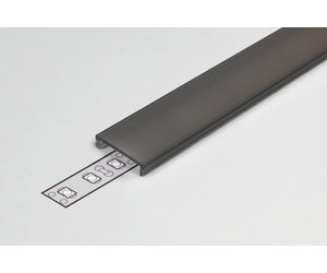 4 meter losse zwarte LED strip profiel klikcover - Zwart - 09ZWART - 09ZWART-INBOUW