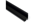Zwart LED hoekprofiel 2 meter met opaal cover 16,5 mm x 16,5 mm - C12ZWART