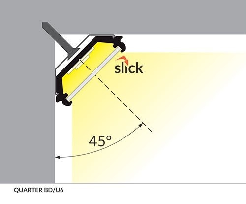 LED hoekprofiel 2 meter met afdekking 14.5 mm x 14.5 mm - C20ALU