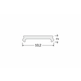 2 meter Losse LED strip profiel klikafdekkap - opaal - SLIM8 AC2/Z - afdekking naar keuze