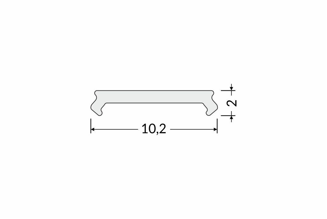 2 meter Losse LED strip profiel klikafdekkap - opaal - SLIM8 AC2/Z - afdekking naar keuze