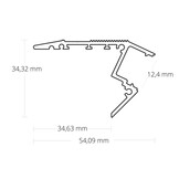 LED trapprofiel 1,2 meter met cover 41,5 mm x 20,6 mm - D11