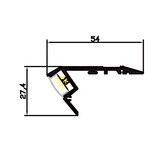 LED trapprofiel 1,2 meter met cover 41,5 mm x 20,6 mm - D11