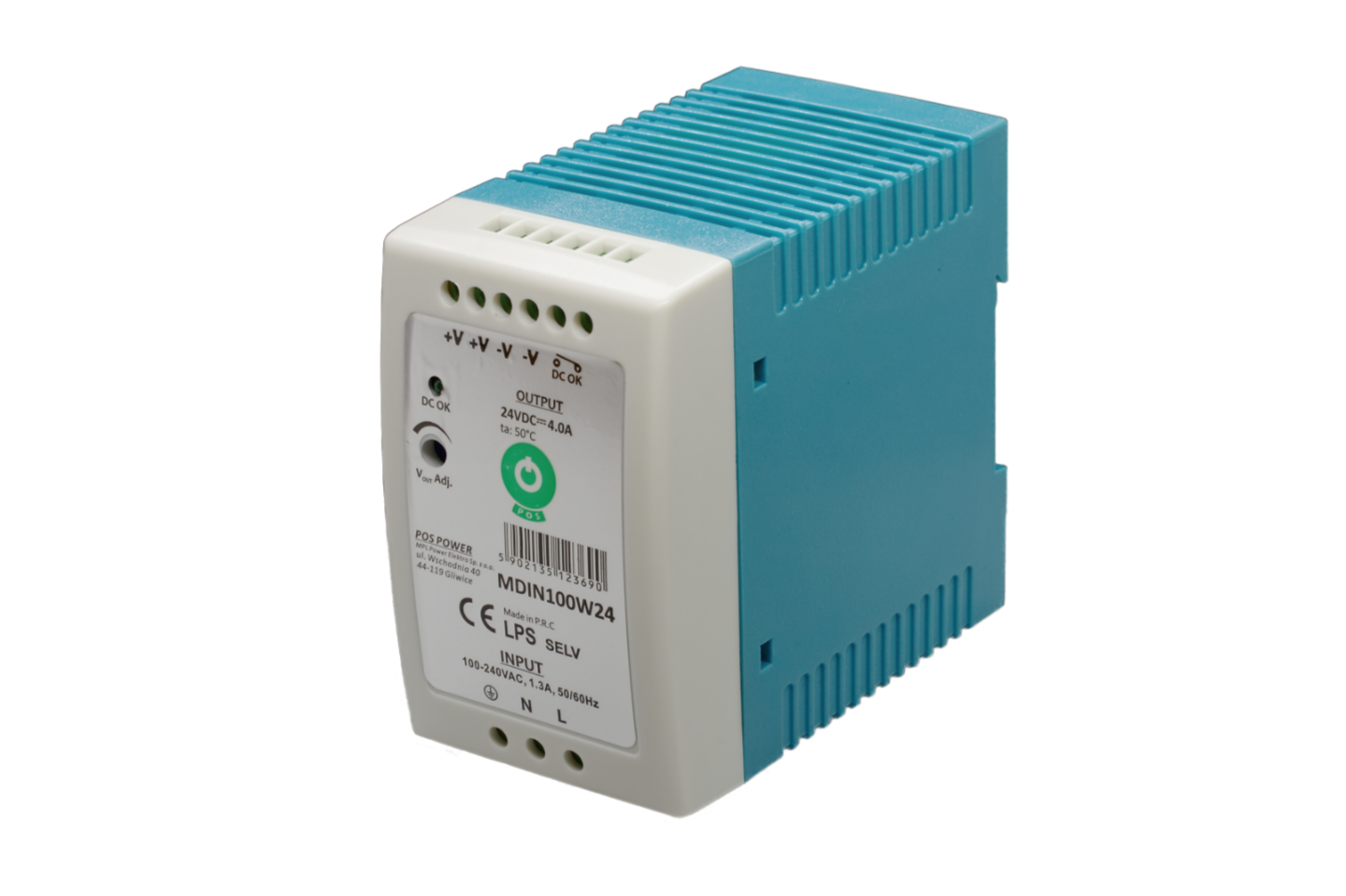 DIN Rail LED driver 100 watt 24 volt 4 Ampère - IP20
