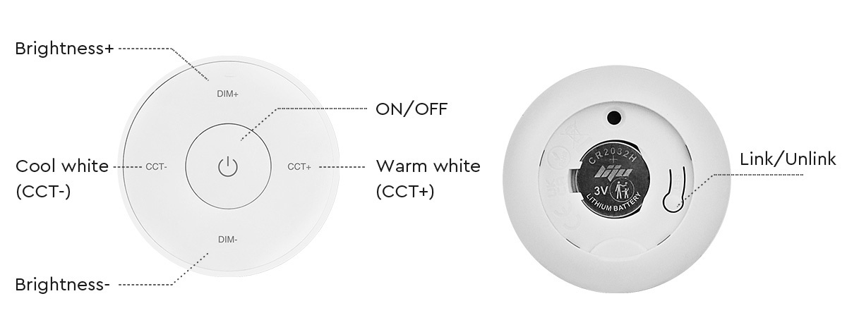 Mini LED afstandsbediening - Draadloos - Miboxer K2S-B ZWART