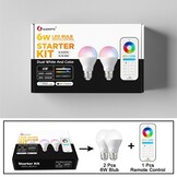 2 x GLEDopto Zigbee instelbare E27 LED Spot RGBCCT 6 watt (2000K-6500K) Start kit
