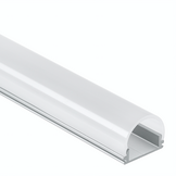 PO15 ultraplat LED opbouwprofiel met ronde afdekkap - Geanodiseerd aluminium - afdekking naar keuze