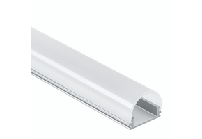 PO15 ultraplat LED opbouwprofiel met ronde afdekkap - Geanodiseerd aluminium - afdekking naar keuze