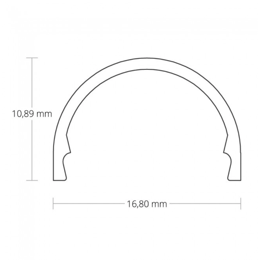PO15 ultraplat LED opbouwprofiel met ronde afdekkap - Geanodiseerd aluminium - afdekking naar keuze