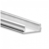 PO15 ultraplat LED opbouwprofiel met ronde afdekkap - Geanodiseerd aluminium - afdekking naar keuze