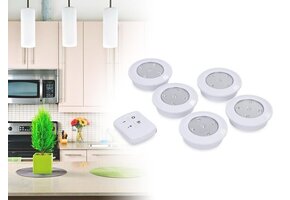 LED spots op batterij inclusief handige afstandsbediening - 5 spots - dimbaar