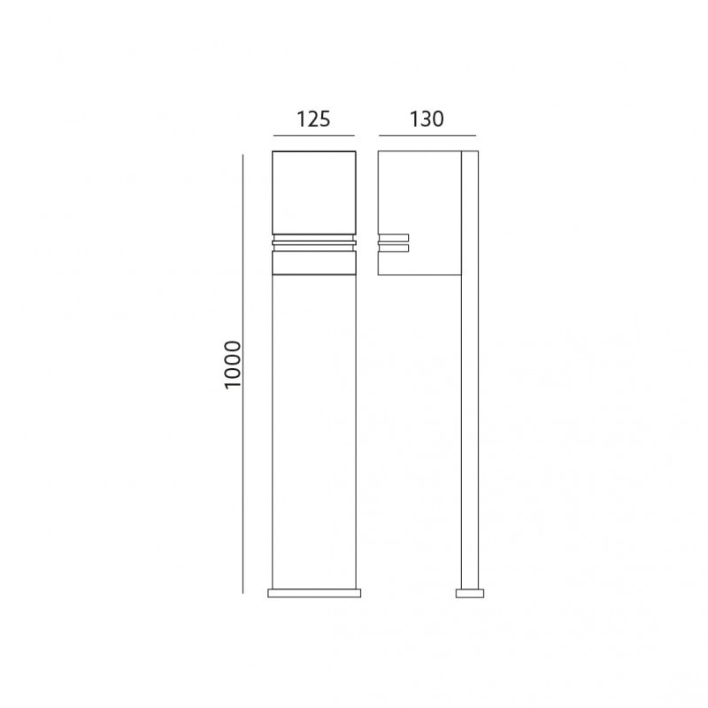 Staande LED lamp voor buiten - zwart 100cm x 12cm - GU10 - QUAZAR12 ZWART