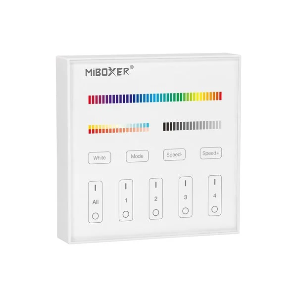 LED wanddimmer Wit B4 Miboxer - Draadloos 4 zone (RGB+CCT)