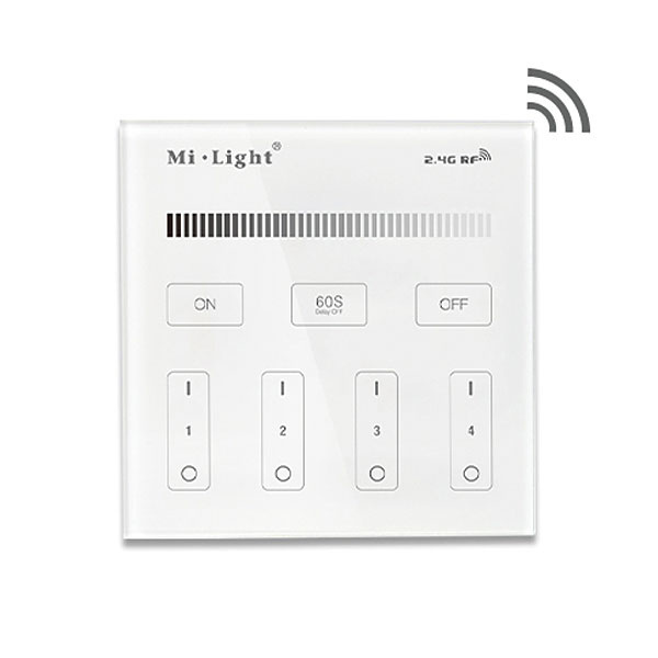 Enkel kleurige LED wanddimmer - Draadloos