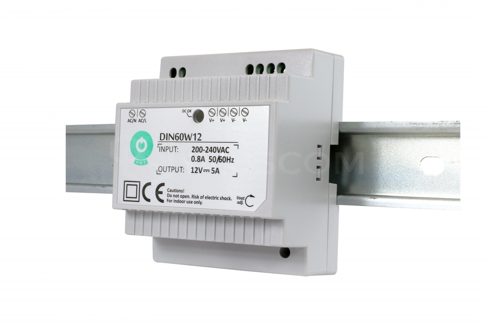 Din Rail LED driver 60 watt 12 volt 5 Ampère - IP20 - DIN60W12