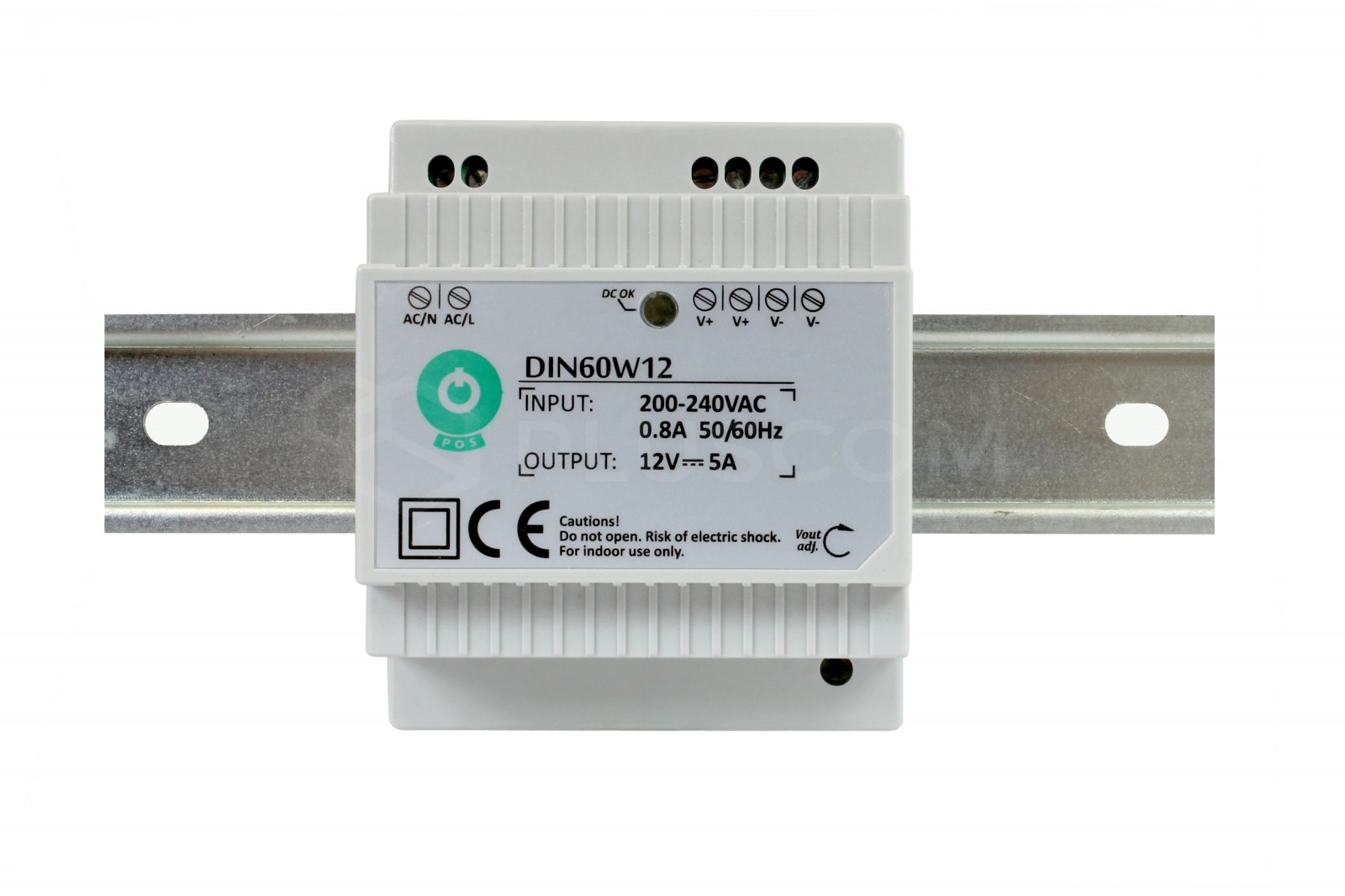 Din Rail LED driver 60 watt 12 volt 5 Ampère - IP20 - DIN60W12