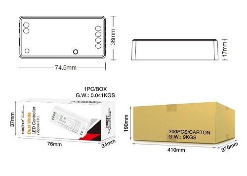 Zigbee LED controller om Dual White LED strips te bedienen - MI-LIGHT FUT035Z