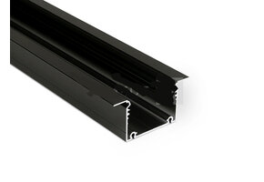LED XXL inbouw profiel 2 meter met cover 77 mm x 36 mm - XL70ZWART