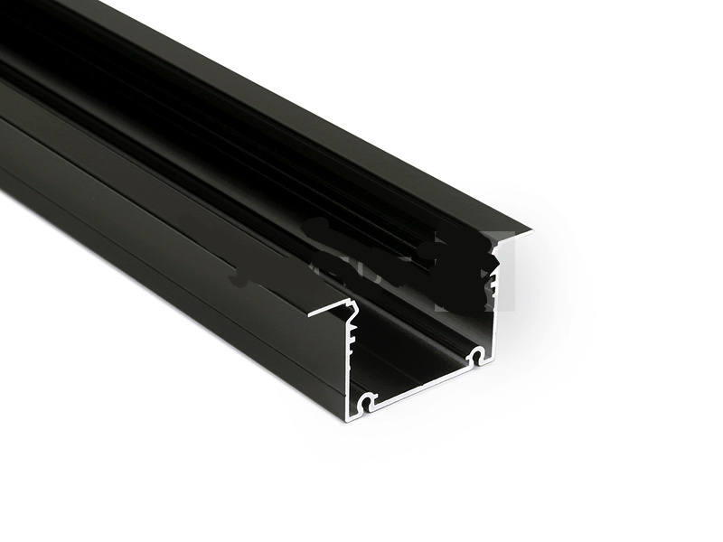 LED XXL inbouw profiel 2 meter met cover 77 mm x 36 mm - XL70ZWART