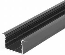 LED XXL inbouw profiel 2 meter met cover 77 mm x 36 mm - XL70ZWART