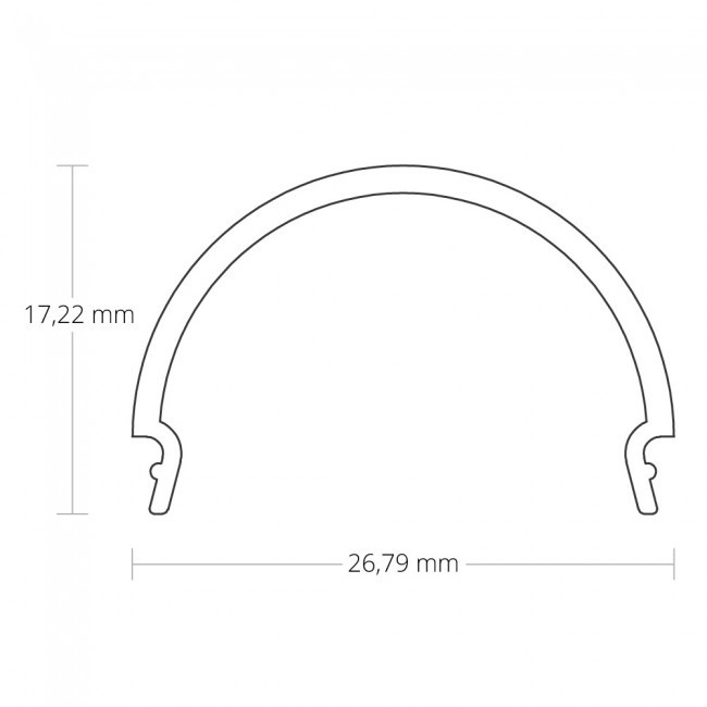 2 meter Losse LED strip profiel cover – Opaal – 25,8mm - C4