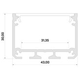 LED XL profiel 2 meter met cover 40 mm x 31 mm - XL31ALU
