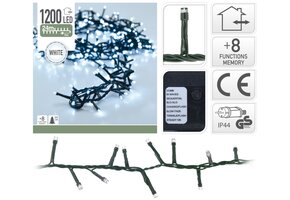 Cluster Kerstverlichting - natuurlijk wit - 24 meter – 1200 LED