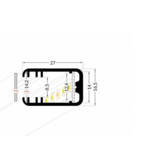 LED strip glasplaat profiel 1 meter 27 mm x 16,5 mm MK12
