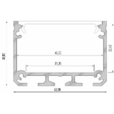 XXL LED strip profiel met opaal cover 43,00 x 30,0 mm - XL30ALU