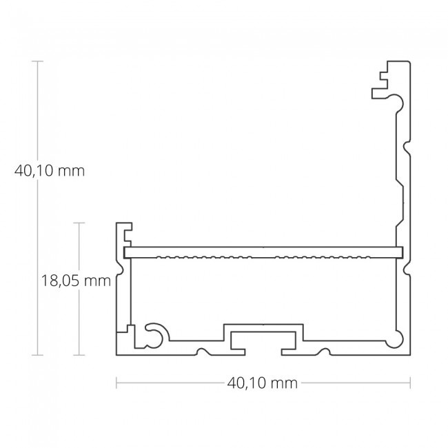 LED hoekprofiel 2 meter met afdekking 40,10 mm x 40,10 mm - CXL19.03ALU