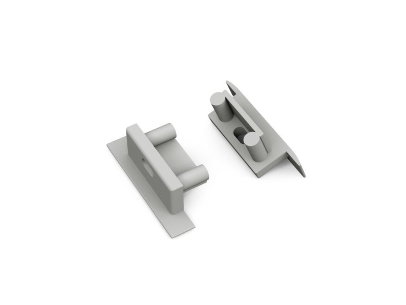BEGTIN12 J/S eindkap met kabeldoorvoer - Geanodiseerd aluminium